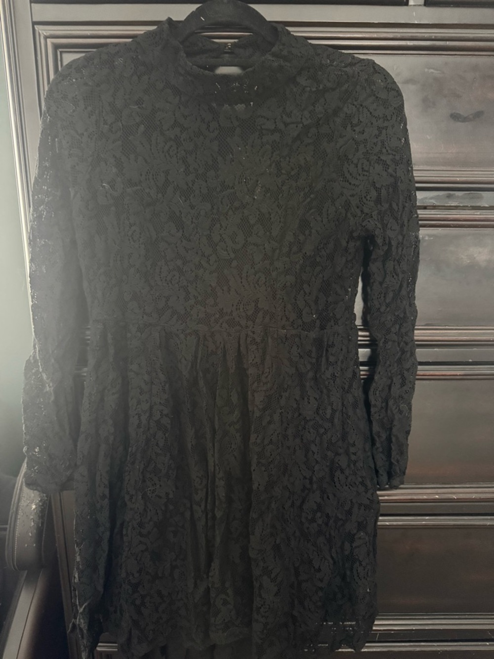 Free People Black Lace dress w slip
